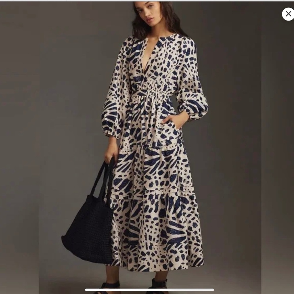 Anthropologie The Somerset Maxi Dress Long-Sleeve Poplin Edition XL